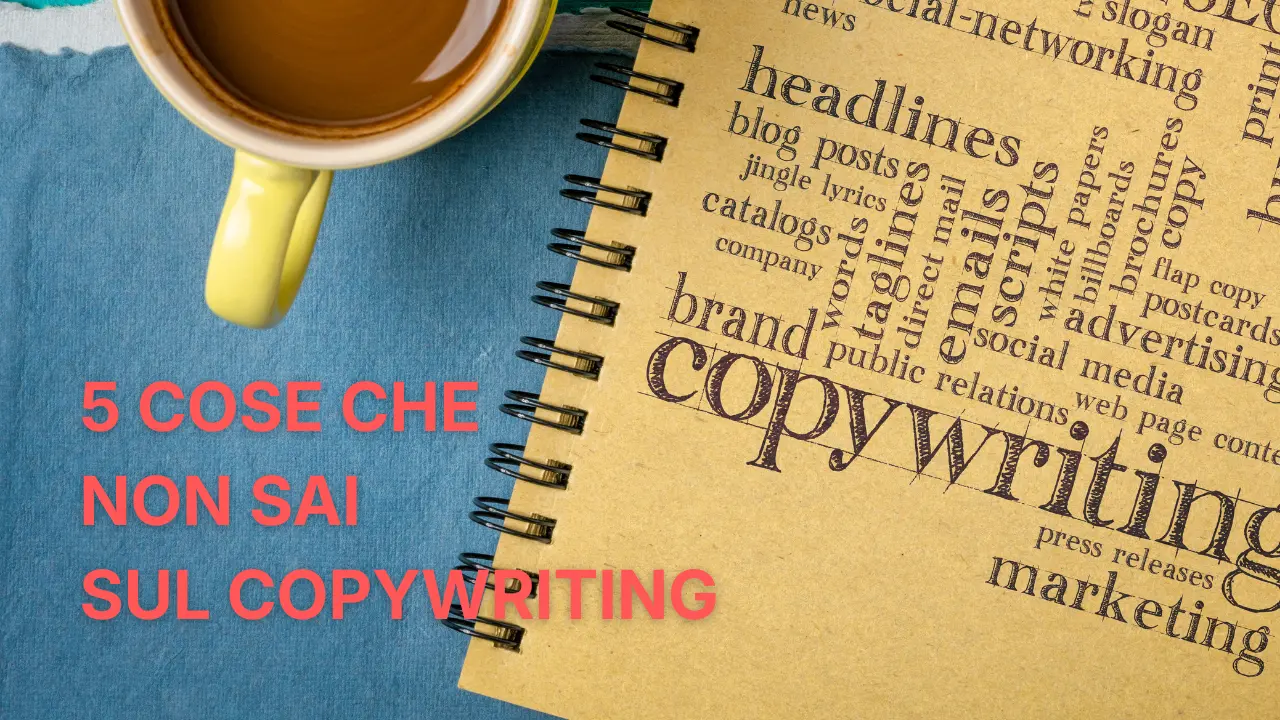 Quaderno con la parola copywriting per articolo sulle curiosità del copywriting